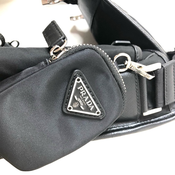 Prada Black Re-nylon And Saffiano Leather Shoulder Bag - Picture 12 of 16